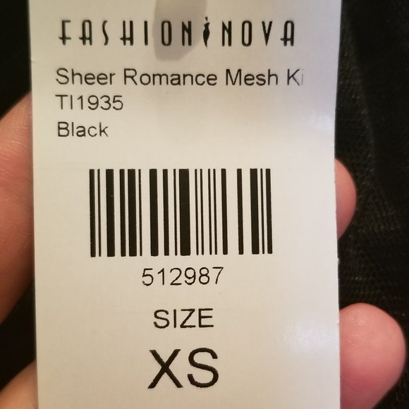 Fashion Nova Sheer Romance Mesh Kimono- Black - Picture 3 of 3